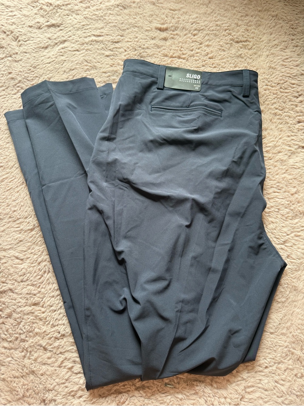Sligo Performance Mens Black Dress Pants - Stretch Golf Trousers